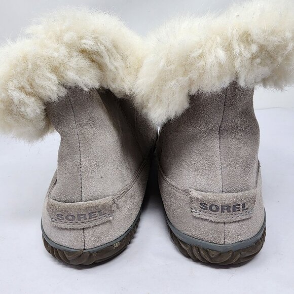 Sorel Womens size 11 Out N About Gray Suede Shearling Ankle Booties NEW - Picture 8 of 10